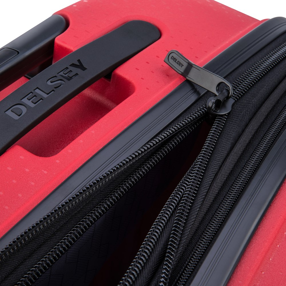 Walizka z polipropylenu unisex Delsey Belmont Plus kabinowa twarda czerwona - ergonomiczne wnętrze i organizacja przestrzeni