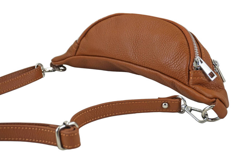Saszetka ze skóry naturalnej damska Barberini's 985-12 nerka crossbody jasnobrązowa - cecha produktu