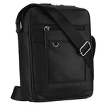 Listonoszka męska miejska ze skóry naturalnej crossbody Rovicky R-3013-CLB mała czarna