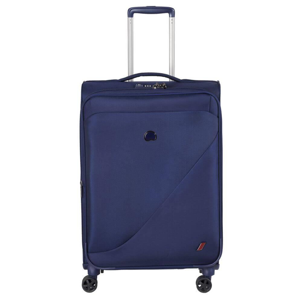 Walizka z poliestru unisex DELSEY New Destination średnia na 4 kółkach niebieska - cecha produktu