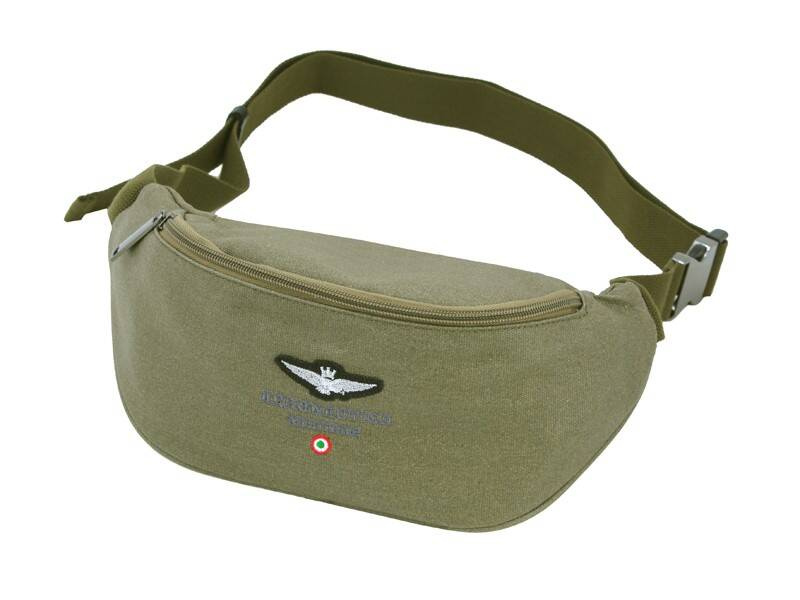 Nerka męska saszetka biodrowa zielona - Aeronautica Militare AM - AM - 541 KA - widok z przodu