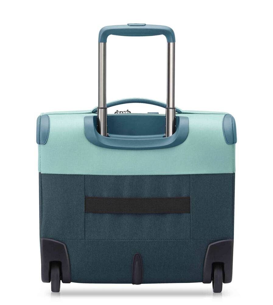 Walizka kabinowa materiałowa unisex Delsey Brochant 3 pilotka mała zielona - tkanina i detale