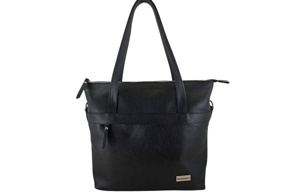 Torebka ze skóry naturalnej damska Barberini's 996-1 shopper bag A4 czarna - cecha produktu