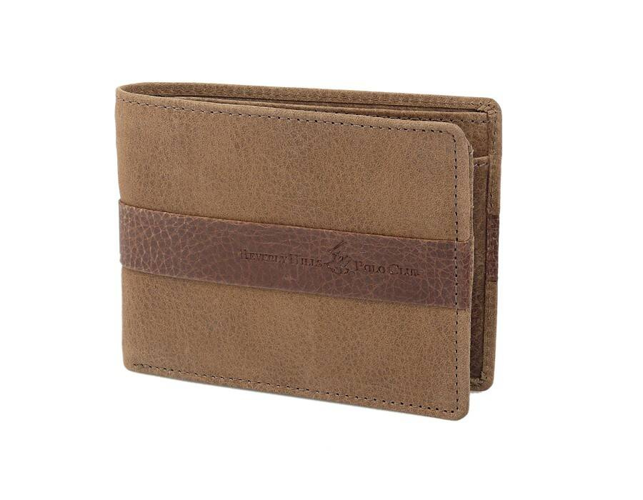 Skórzany camel portfel męski poziomy - Beverly Hills Polo BH-272 CA - cecha produktu