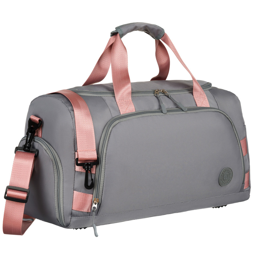 Szaro-różowa torba Peterson 24427 z komorą na buty