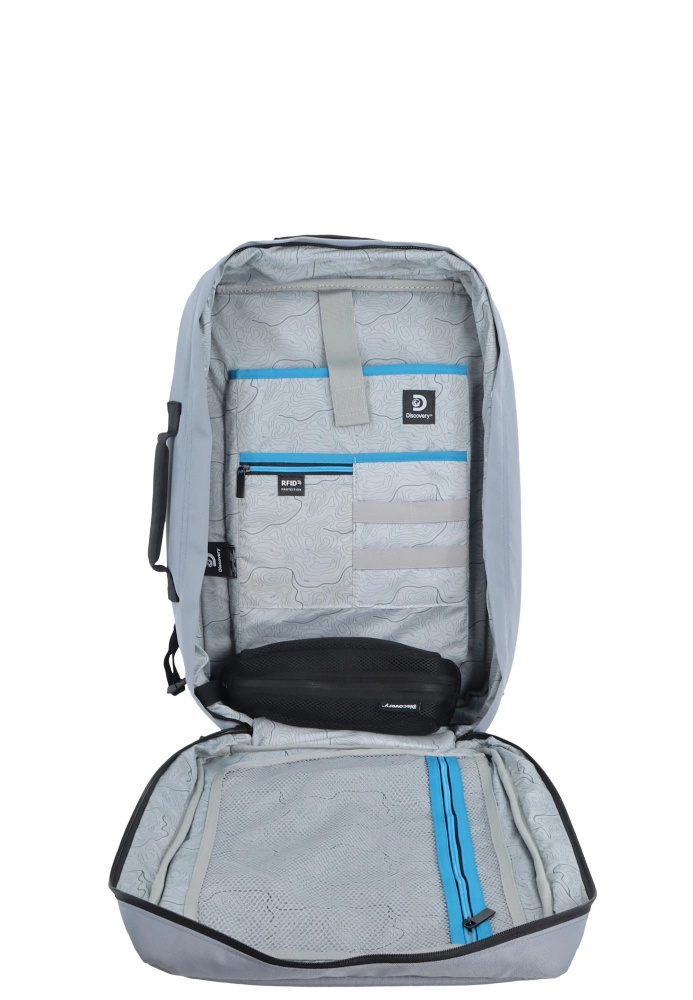 Plecak podróżny z materiału Discovery ANDES D00400 unisex torba 2w1 szary - cecha produktu