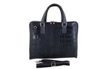 Torba ze skóry naturalnej damska Barberinis 118/1-28 na laptopa croco A4 ciemnoszara