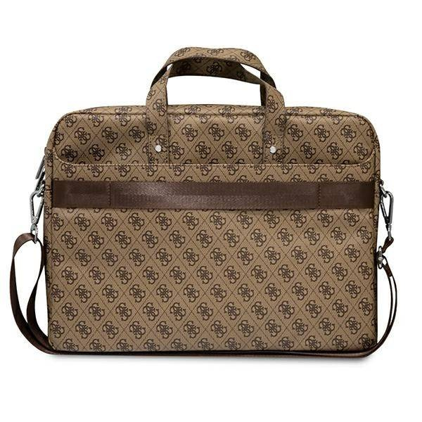 Torba ze skóry ekologicznej unisex Guess Saffiano 4G Triangle na laptop 16 brązowa - cecha produktu
