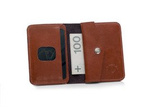 Skórzany portfel z bilonówką slim wallet brązowy - SOLIER SW16