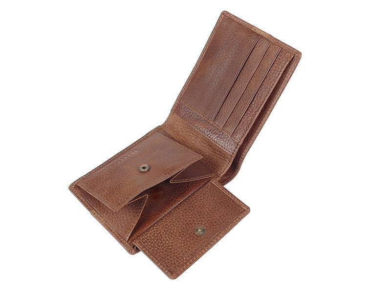 Skórzany portfel męski poziomy na karty koniak - Beverly Hills Polo BH-270 CO - cecha produktu