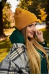 Czapka zimowa damska Brodrene 1010690 żółta