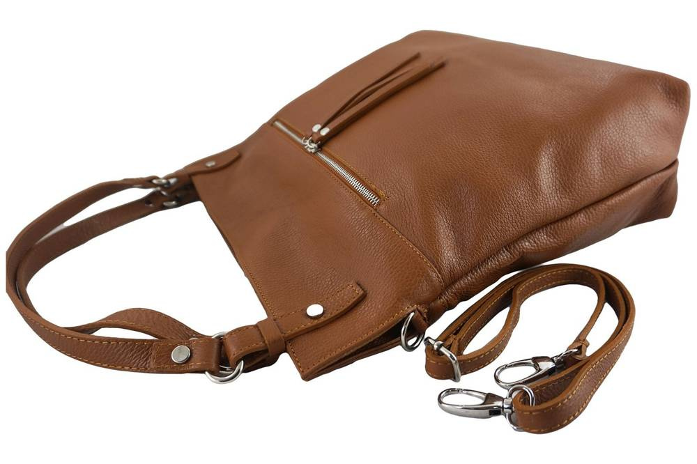 Torebka skórzana damska Barberini's 859-12 shopper bag A4 camel - cecha produktu