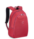 Plecak na laptopa z materiału unisex Delsey Esplanade miejski dwukomorowy czerwony
