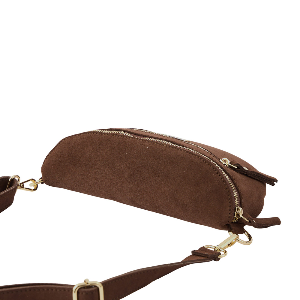 Nerka ze skóry zamszowej damska Barberini's 1012-6 saszetka crossbody brązowa - cecha produktu