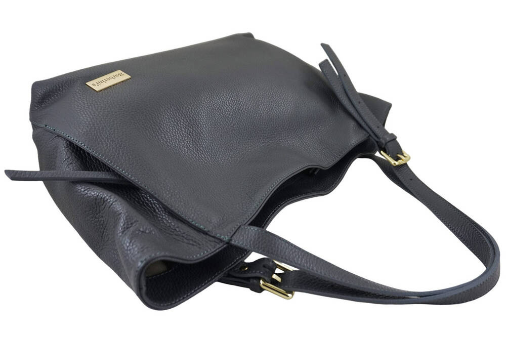 Torebka ze skóry naturalnej damska Barberini's 987-28 shopper A4 ciemnoszara - cecha produktu