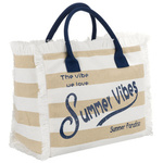 Torba plażowa duża na suwak biało - beżowa shopper bag - Peterson