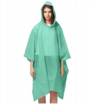 Poncho peleryna przeciwdeszczowa z kapturem zielona
