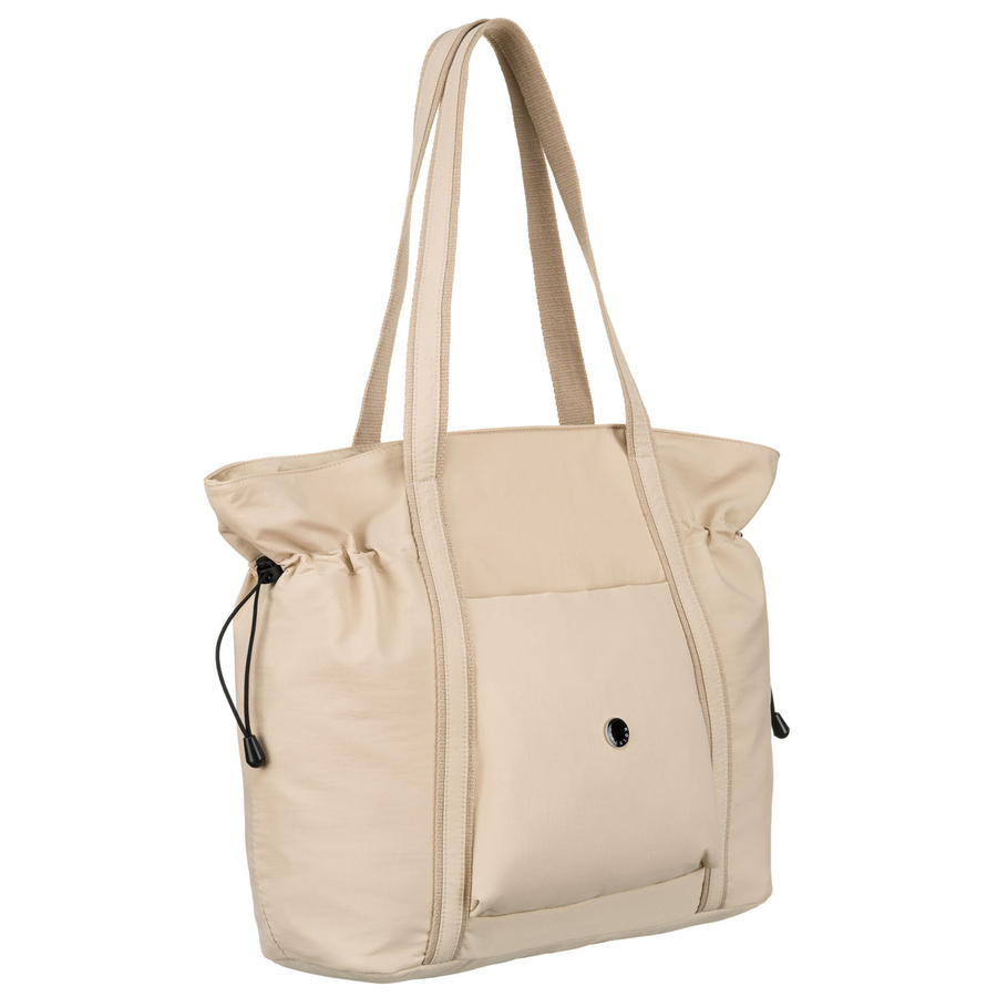 Beżowa torebka shopper Peterson CSM-15 ze ściągaczami