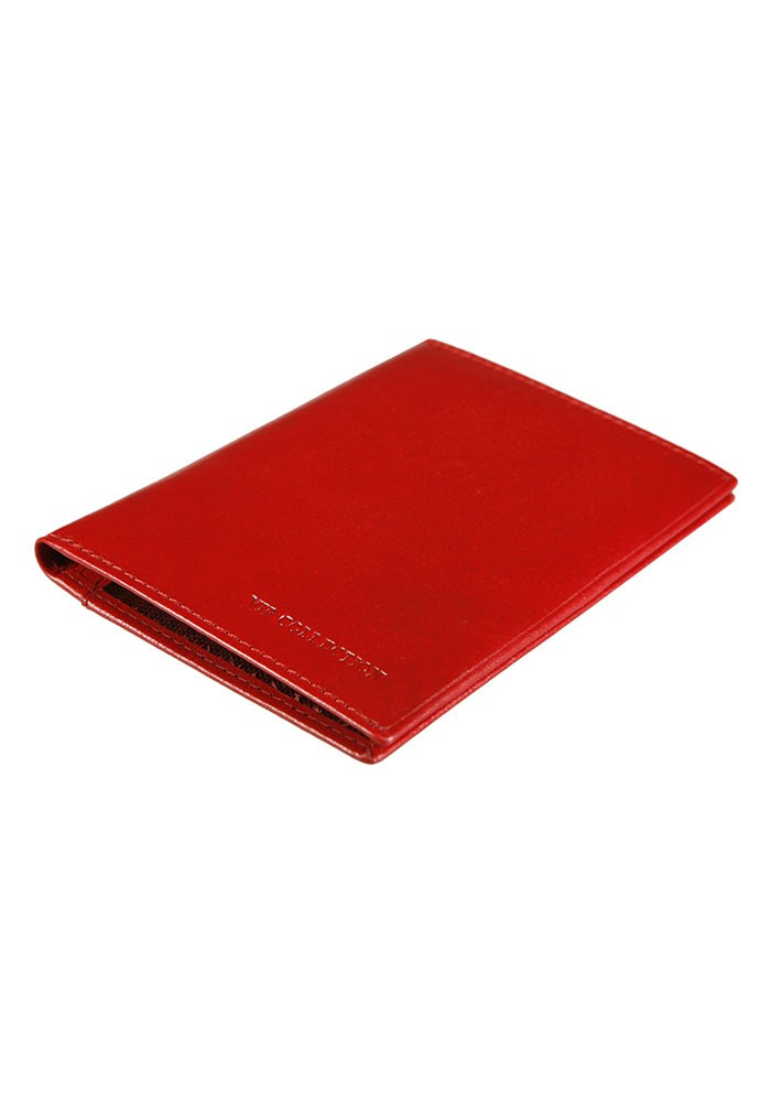 Czerwone etui na dokumenty Vip Collection Milano II 197 ze skóry naturalnej, zamknięte, ułożone pod kątem