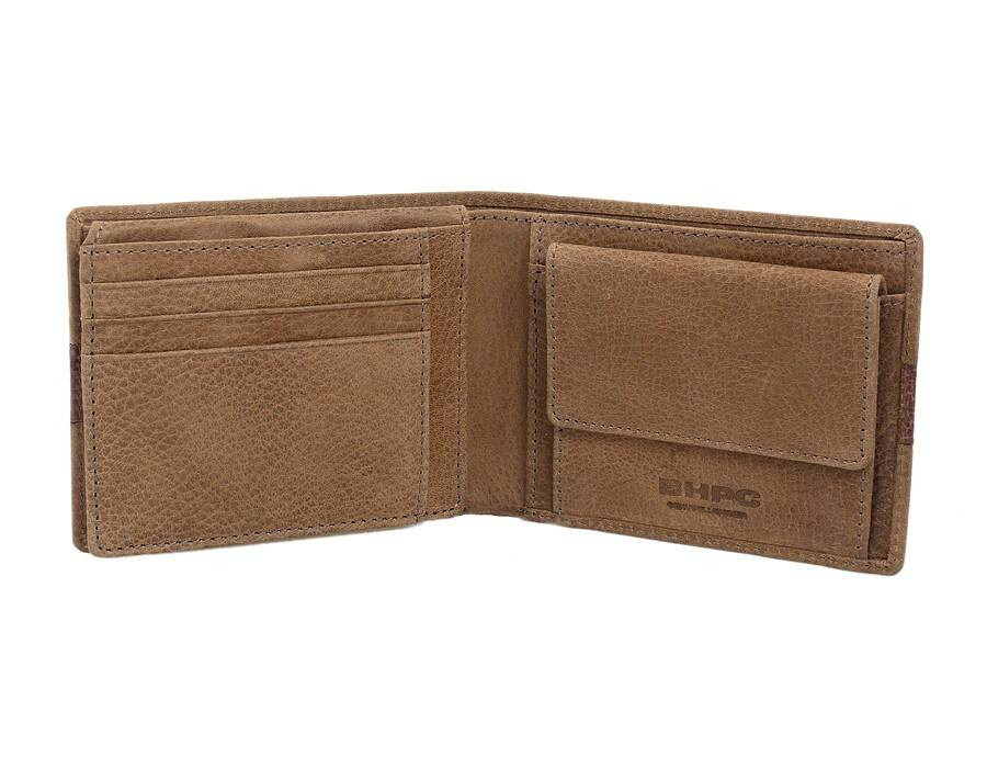 Skórzany camel portfel męski poziomy - Beverly Hills Polo BH-272 CA - cecha produktu