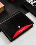 Portfel męski RFID skórzany Peterson 303.01 czarno-czerwony