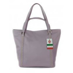 Torebka skórzana damska Vera Pelle WM555WR shopper A4 różowa
