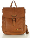 Skórzany plecak damski miejski camel vintage - MARCO MAZZINI v135b