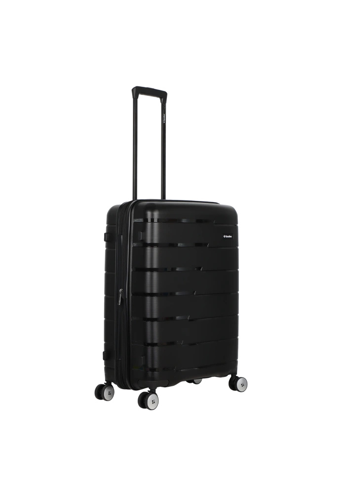 Walizka z polipropylenu unisex Saxoline Bliss średnia czarna - elegancki czarny design i detale