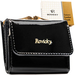 Portfel damski RFID skórzany Rovicky RH-32-1-SH-R czarny