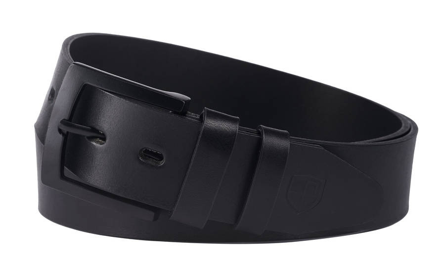 Czarny pasek męski Peterson SSK-3 z czarną metalową klamrą