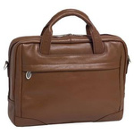 Torba skórzana unisex McKlein Montclare aktówka na laptopa 13 mała brązowa