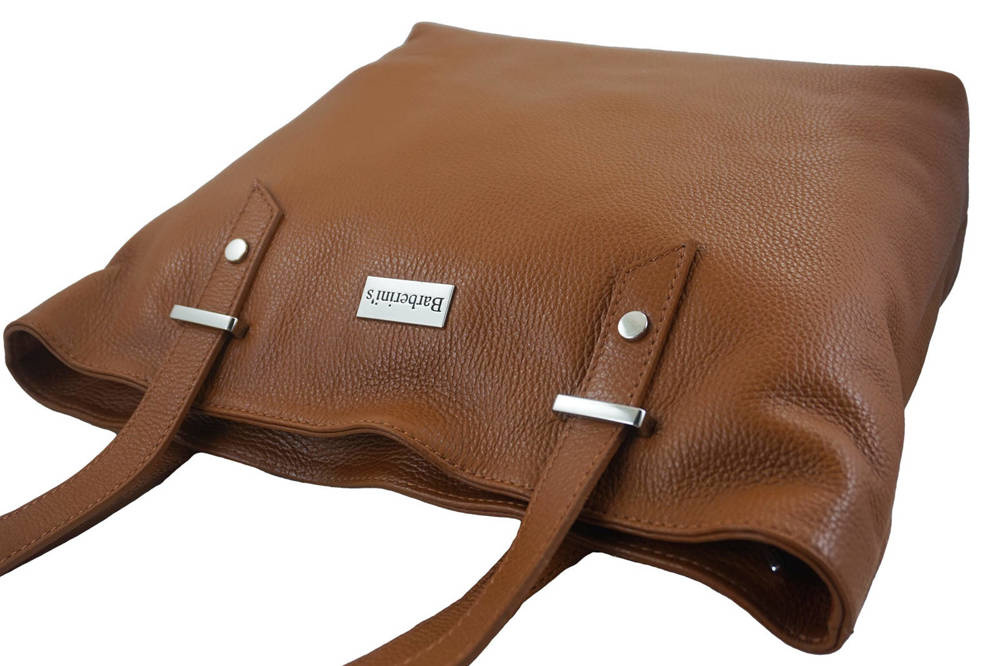Torebka ze skóry naturalnej damska Barberini's 923-12 shopper bag A4 jasnobrązowa - cecha produktu