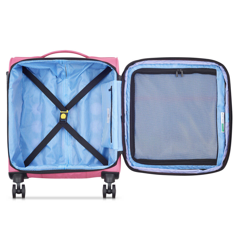 Walizka kabinowa materiałowa unisex Delsey Benetton BE mała 55 cm różowa - cecha produktu