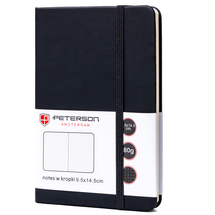 Czarny notes Peterson NOT-6-KP-54 w twardej oprawie