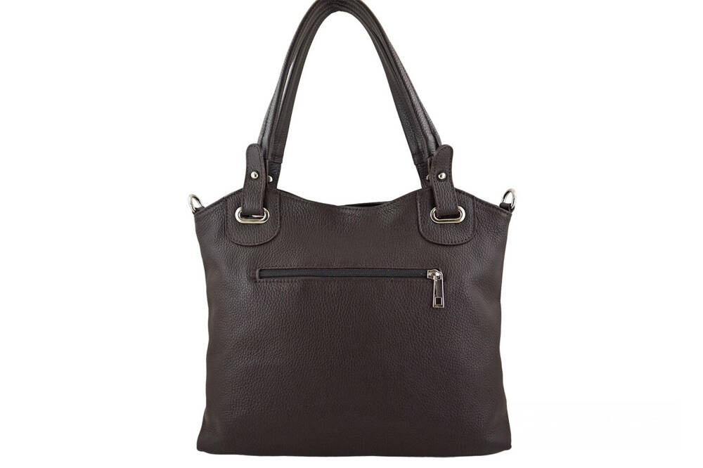 Torebka ze skóry licowej damska Barberini's 982-11 shopper A4 ciemnobrązowa - cecha produktu