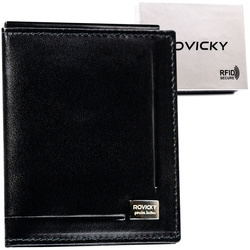 Banknotówka męska RFID skórzana Rovicky CPR-12-NBAR czarna