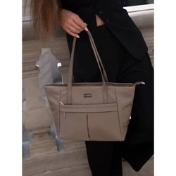 Stylowa torba damska shopper bag w beżowym kolorze - Peterson CTY-08