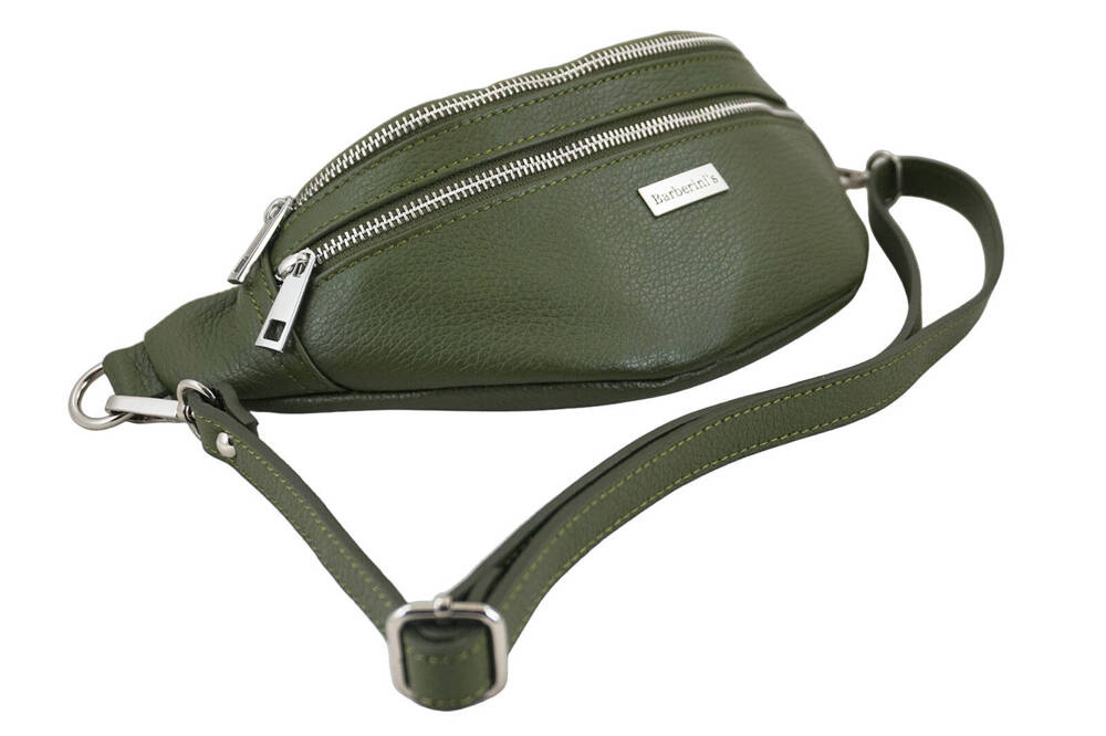 Saszetka z naturalnej skóry damska Barberini's 985-38 nerka crossbody zielona - cecha produktu