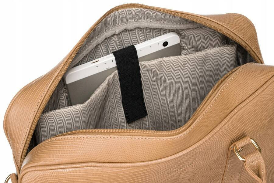 Laptop w przegrodzie beżowej torby Peterson 1429