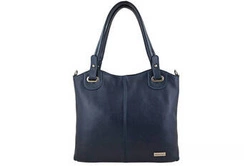 Skórzana torebka damska na ramię granatowa - Barberini's 982-4