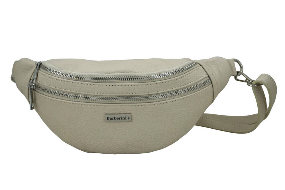 Saszetka z naturalnej skóry damska Barberini's 985-10 nerka crossbody jasnobeżowa - cecha produktu