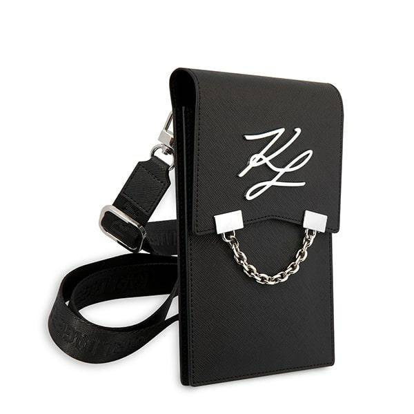Torebka damska ze skóry eko Karl Lagerfeld Autograph Chain listonoszka mała czarna - cecha produktu