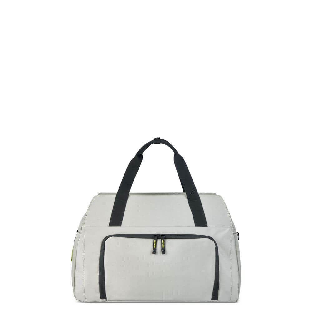Torba podróżna materiałowa unisex Delsey Daily's weekender na laptopa biała - detale wykończenia i struktura tkaniny