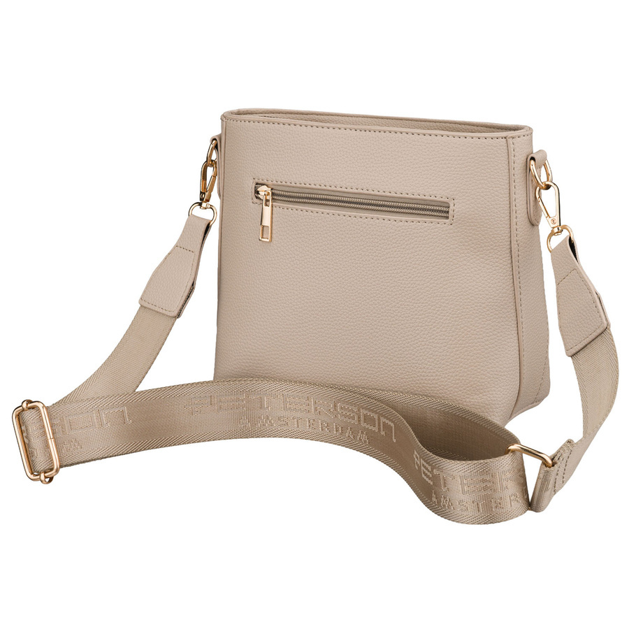 Torebka ze skóry ekologicznej damska Peterson JK6-07 listonoszka crossbody mała beżowa - stylizacja i noszenie