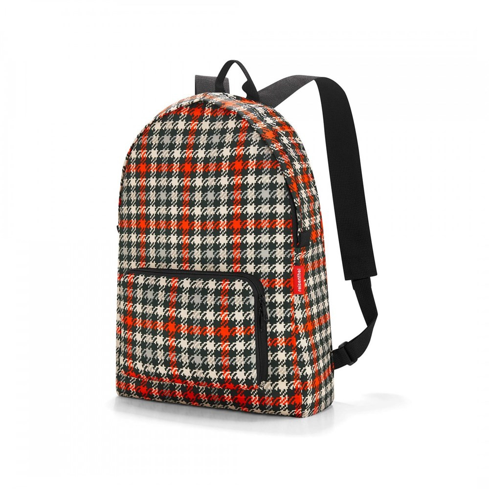 Plecak z materiału unisex Reisenthel RAP3068 miejski kolorowy w kratkę - widok z przodu