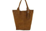 Torebka zamszowa damska Barberini's 375/8-12 shopper bag A4 jasnobrązowa
