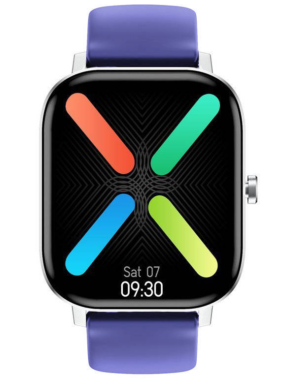Srebrno-fioletowy smartwatch unisex Pacific 20-9 - smartwatch z przodu z fioletowym paskiem