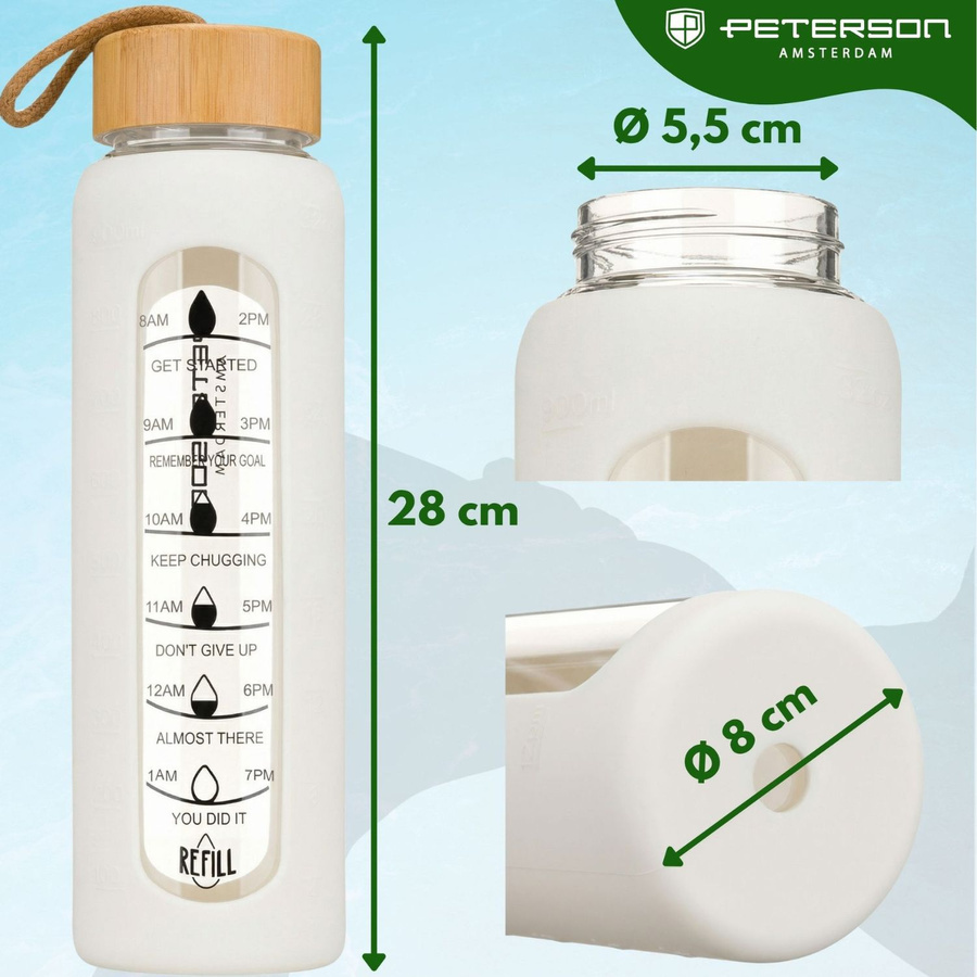 Wymiary beżowej butelki Peterson SBW-01