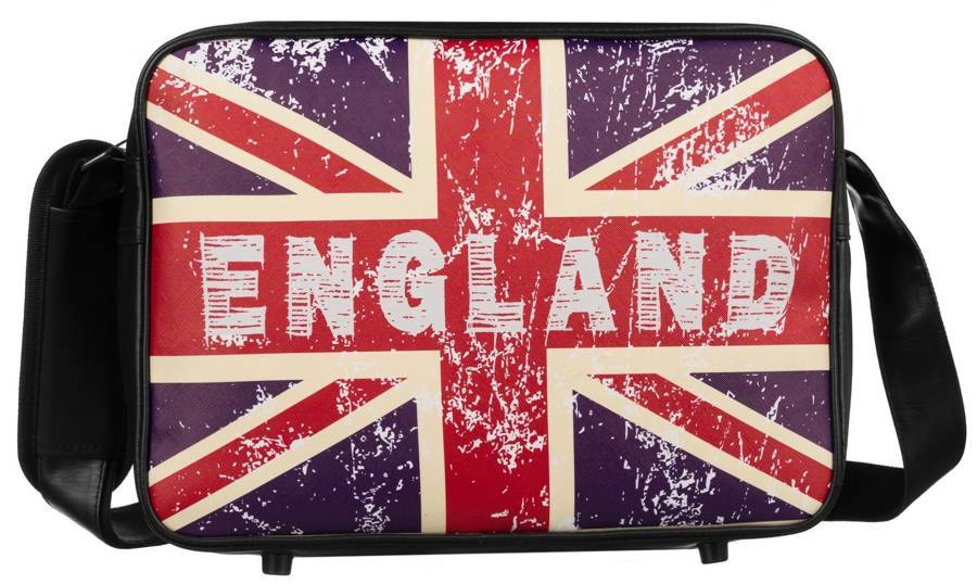 Czarna torba młodzieżowa Loren 2088 z flagą i napisem England