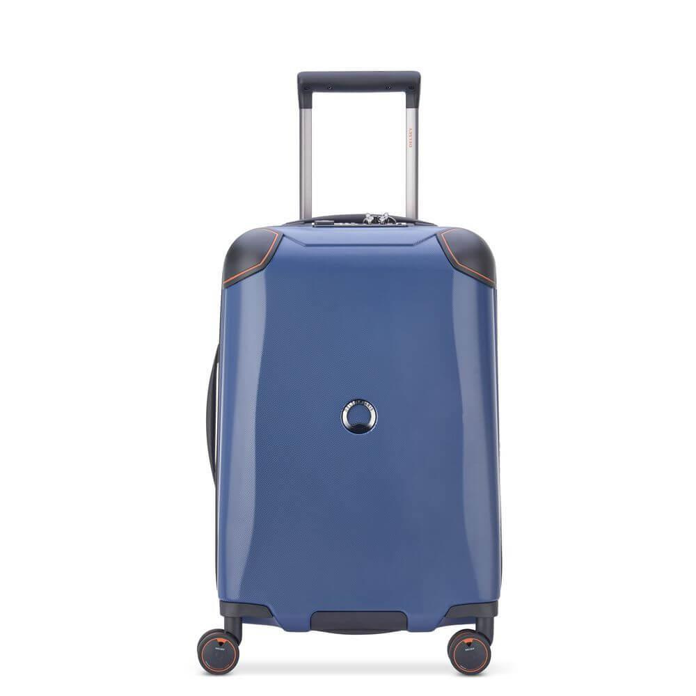Walizka z poliwęglanu unisex Delsey Cactus kabinowa na 4 kółkach niebieska - frontowa sylwetka produktu